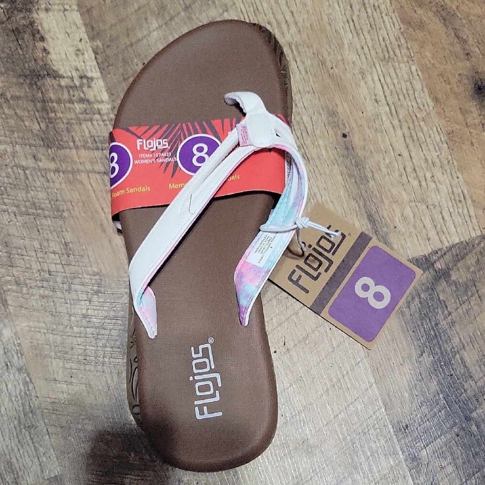 Flojos White and Brown Sandals with Stylish Design
